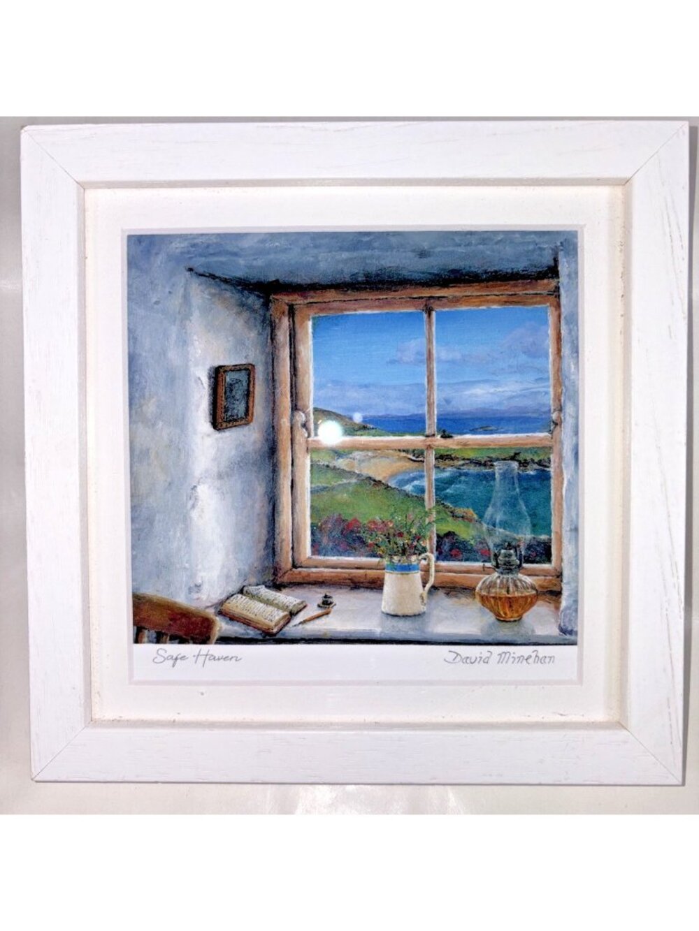 David Minehan Safe Haven Art Print Irish Heritage Kitchen Window Blue Shoe